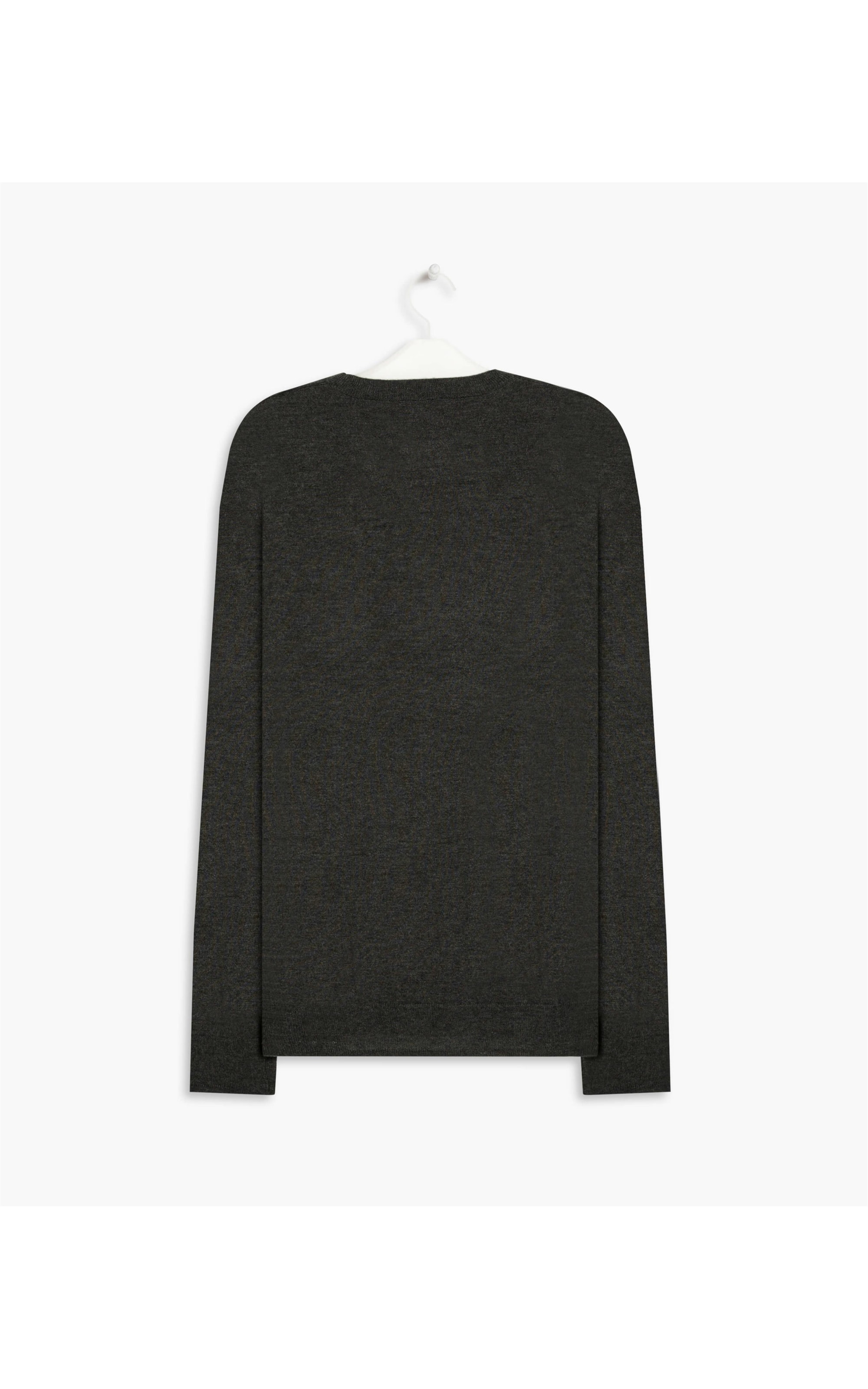 Tricot Merino Gola Careca Chumbo Mescla