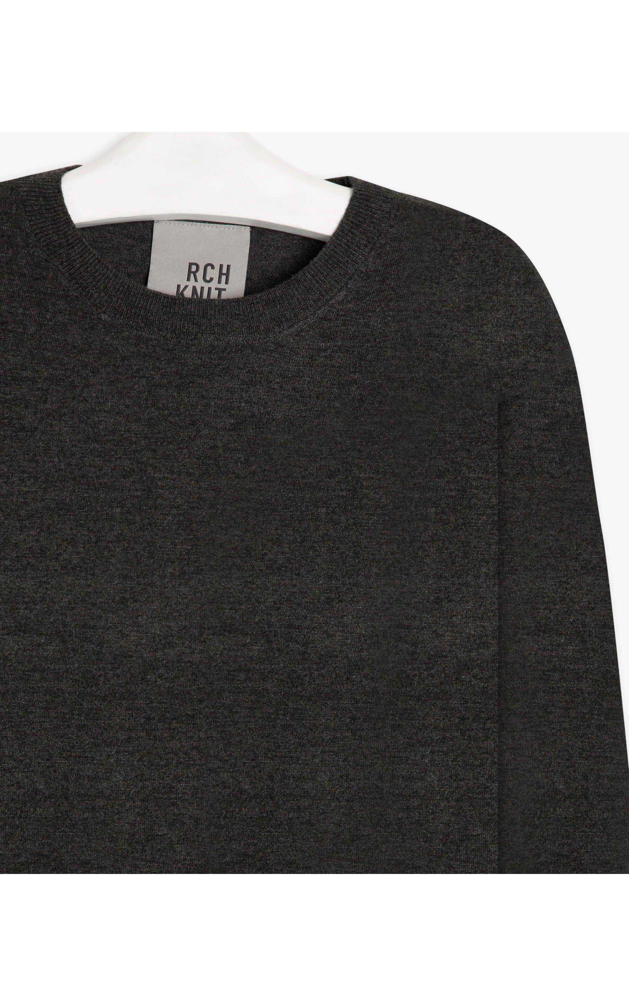 Tricot Merino Gola Careca Chumbo Mescla