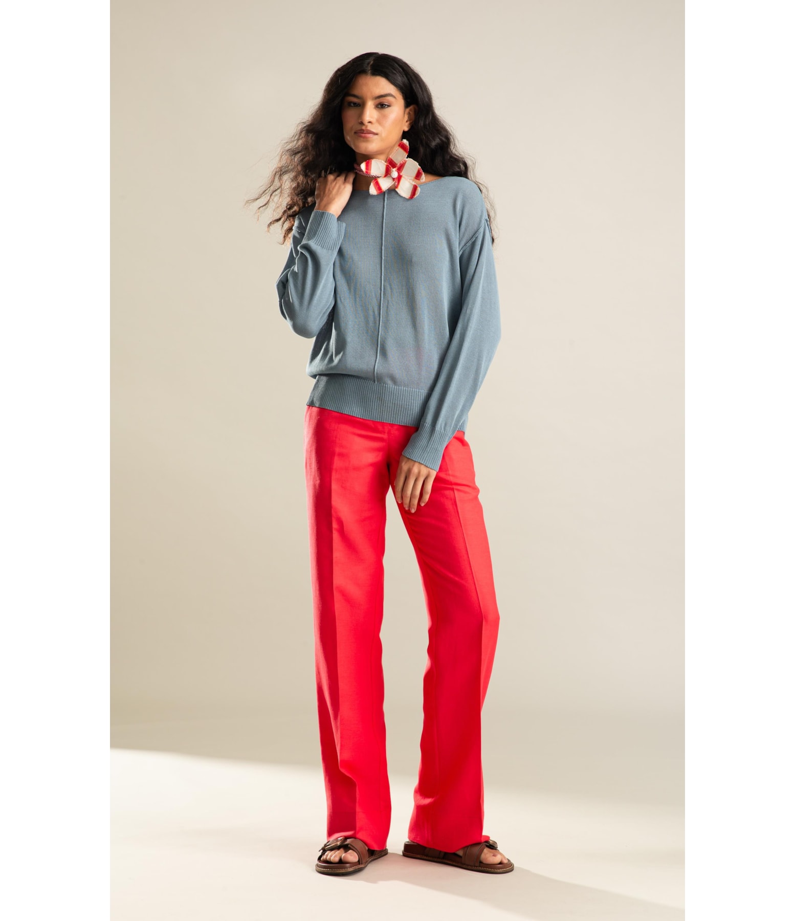 Tricot Mila Linho Azul Seco
