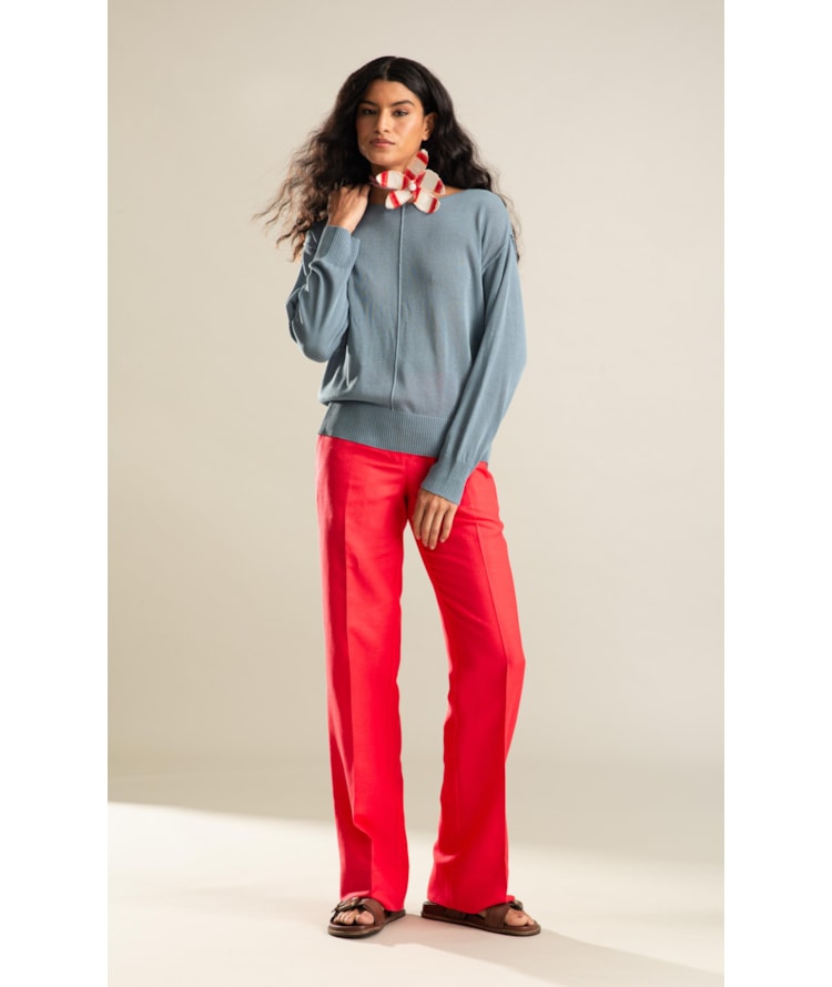 Tricot Mila Linho Azul Seco