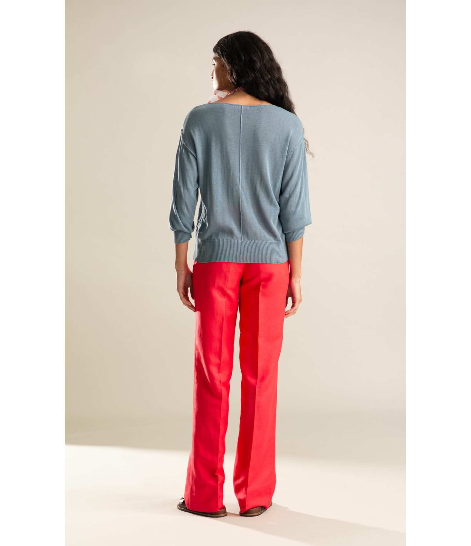 Tricot Mila Linho Azul Seco