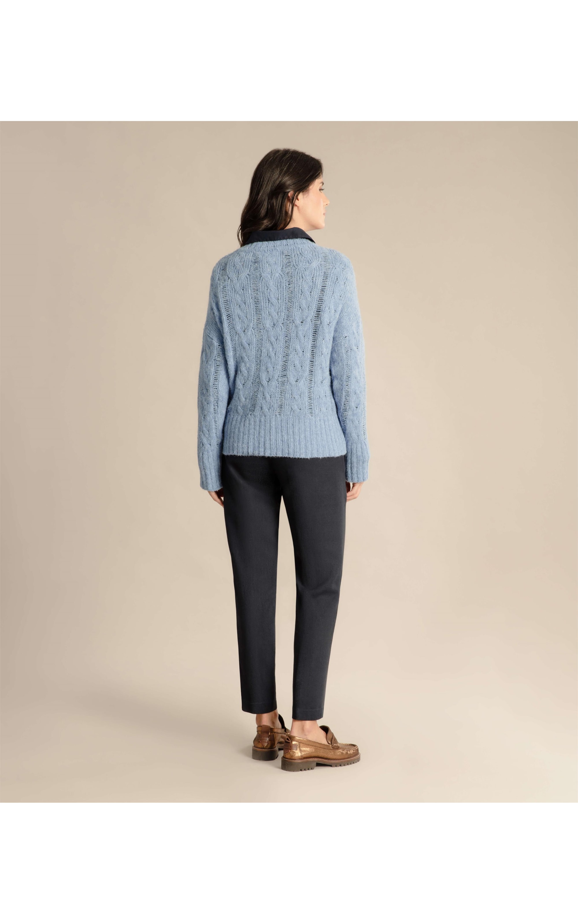 Tricot Myia Trançado Azul Pervante
