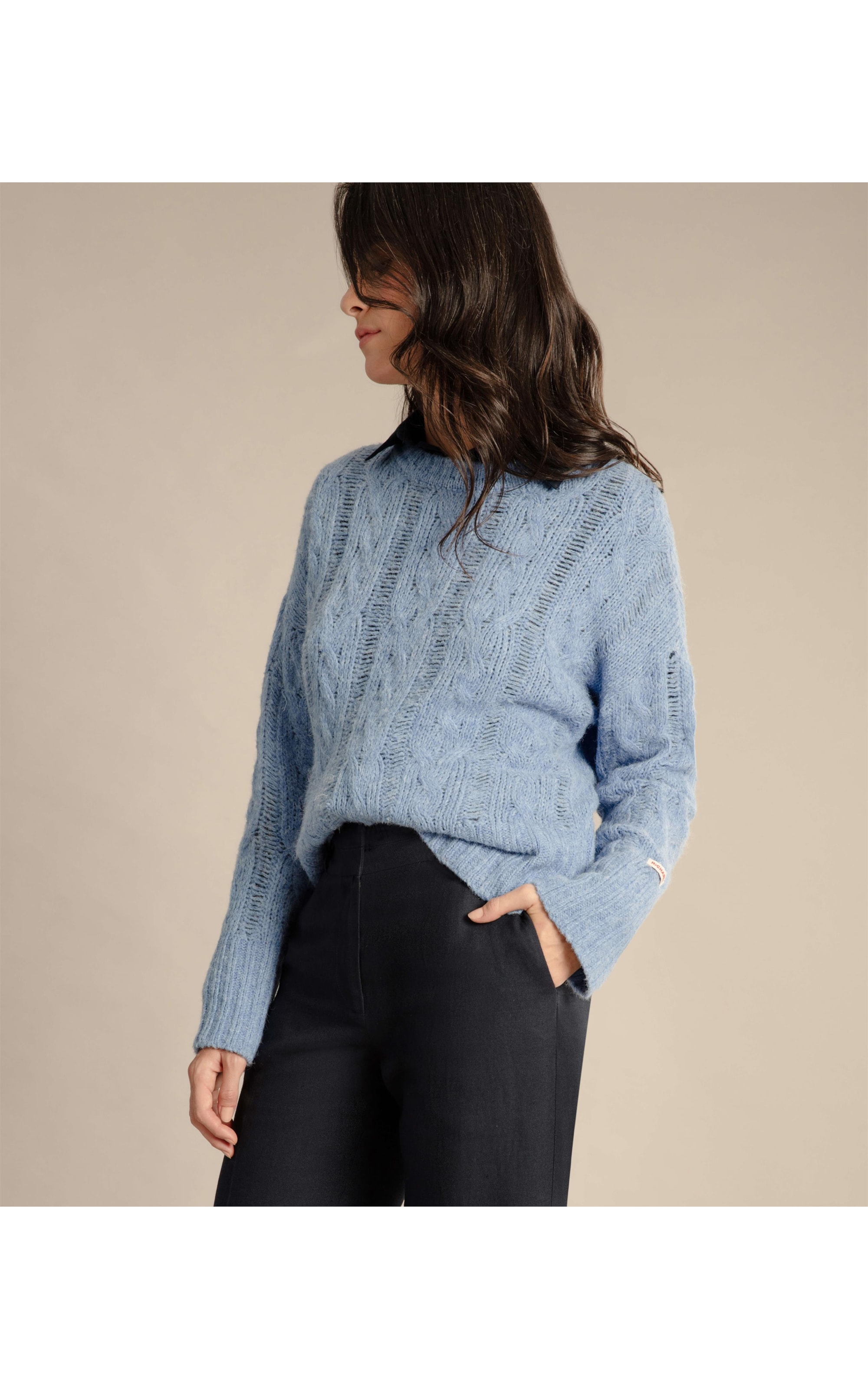 Tricot Myia Trançado Azul Pervante