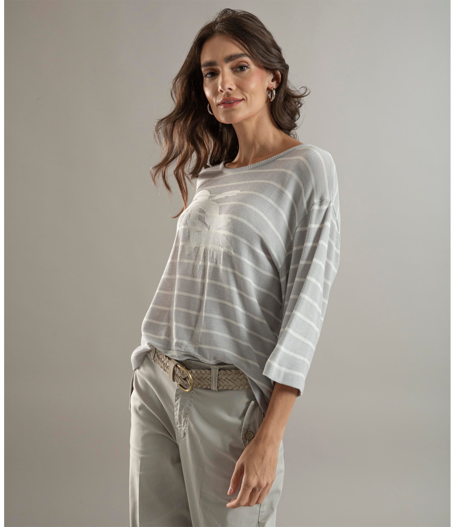 Tricot Nalu Jacquard Coqueiros Gelo