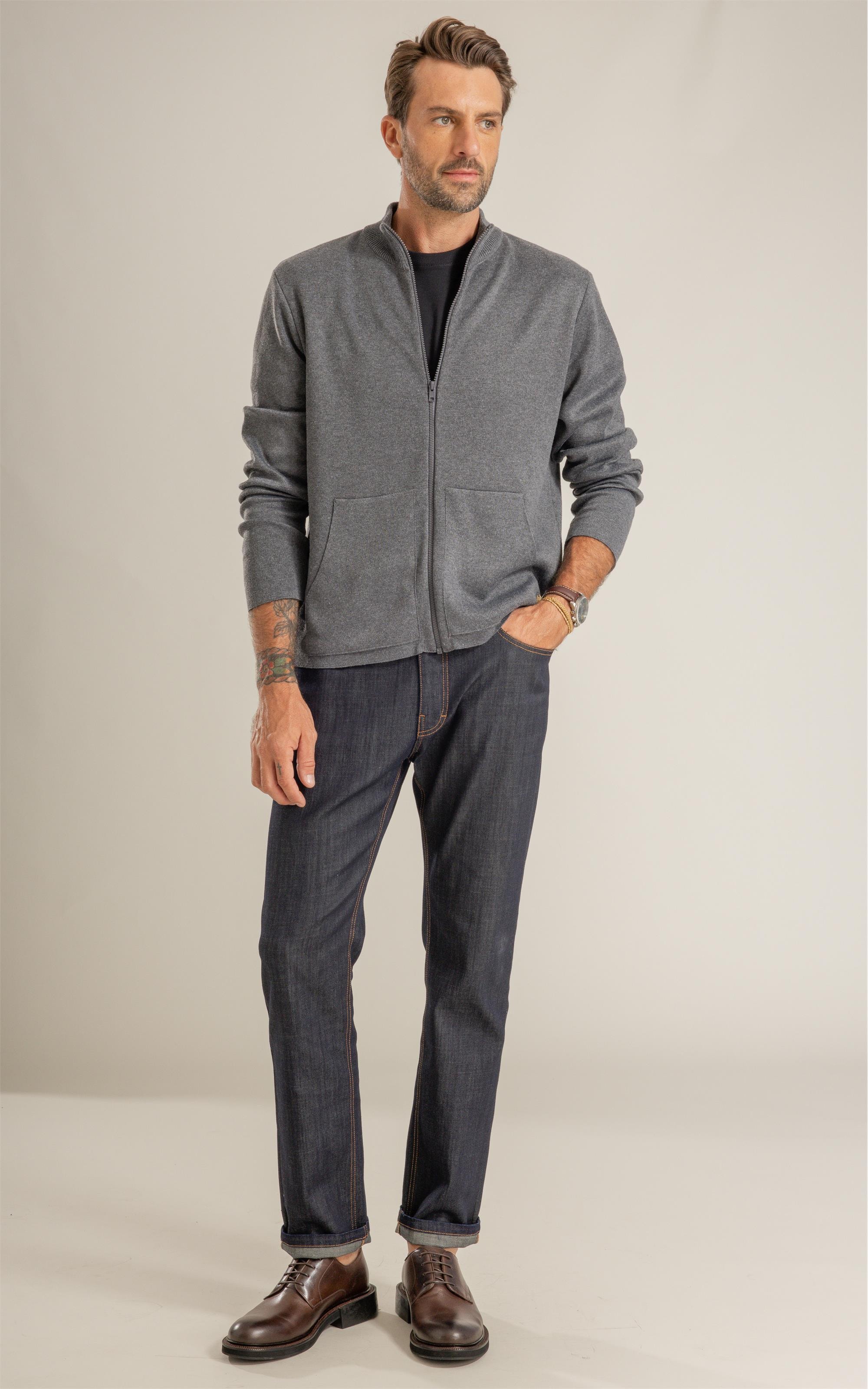 Tricot Pierre Ziper Ml Chumbo