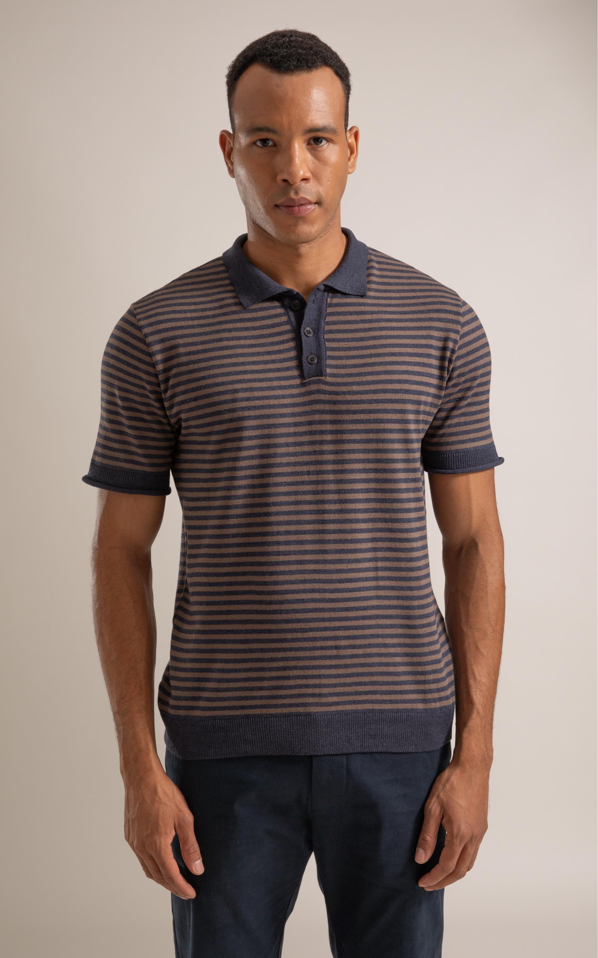 Tricot Polo Assis Seridó Listrada Marinho