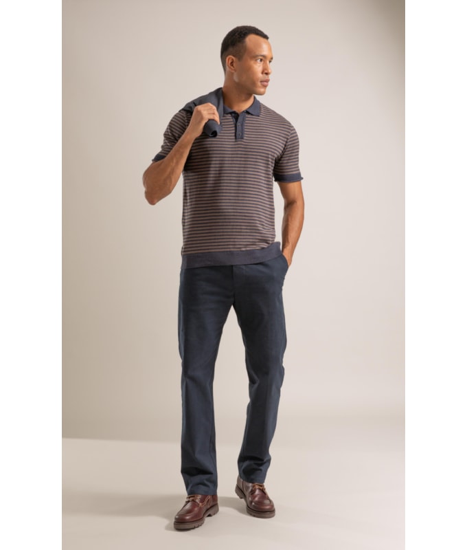 Tricot Polo Assis Seridó Listrada Marinho