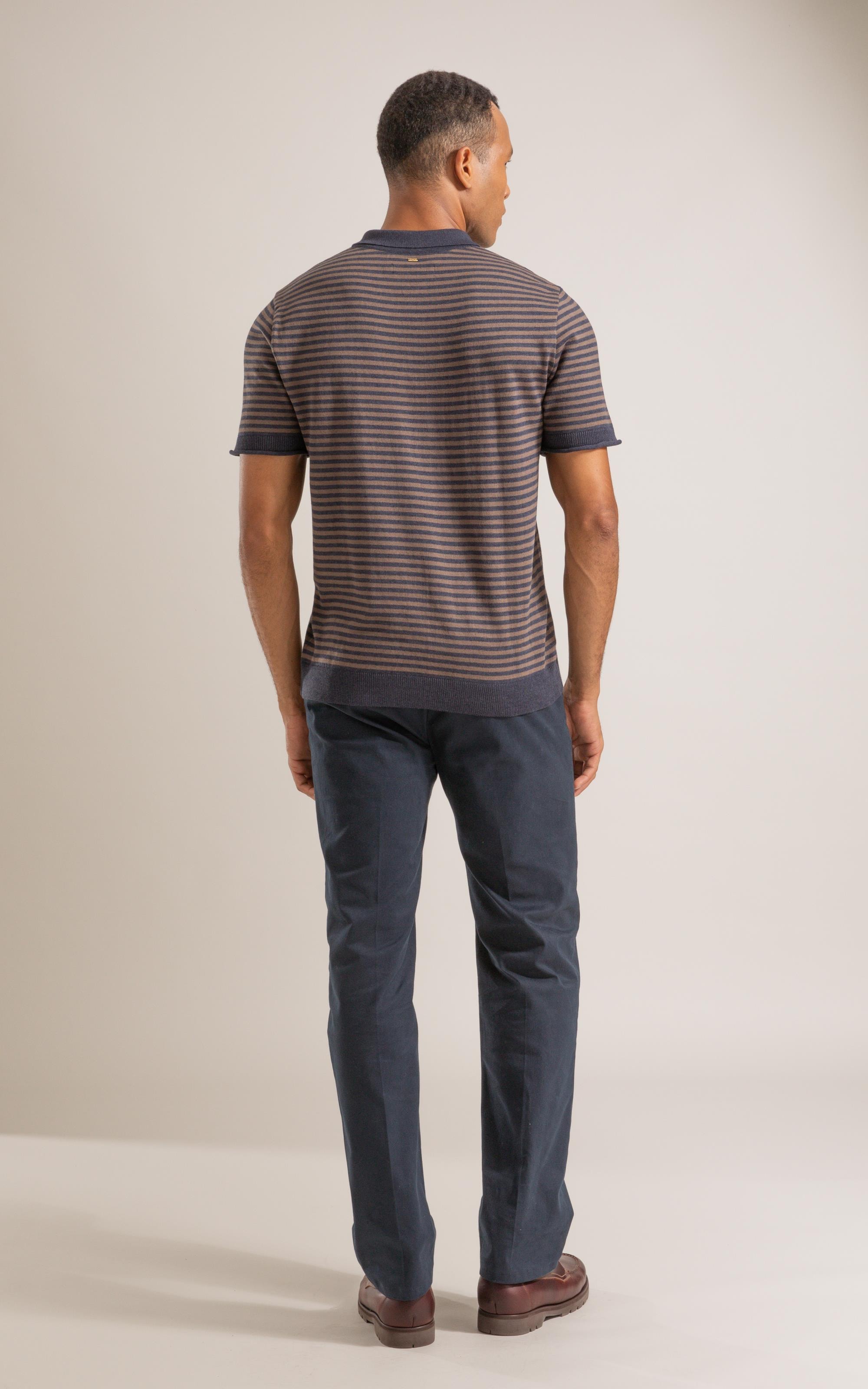 Tricot Polo Assis Seridó Listrada Marinho