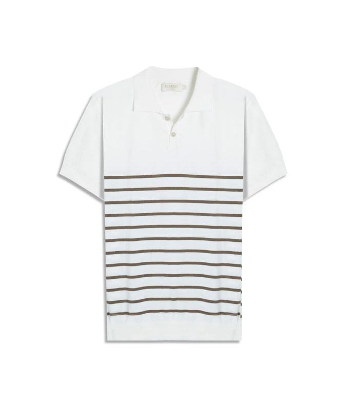 Tricot Polo Auren Modal Listrado Mc Castor