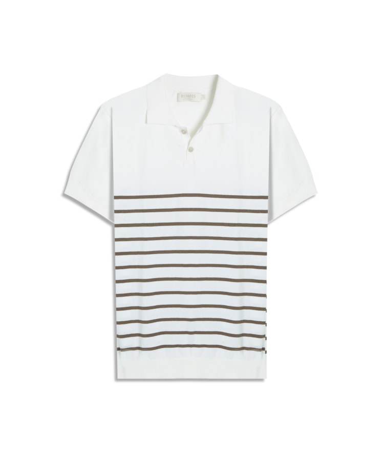 Tricot Polo Auren Modal Listrado Mc Castor