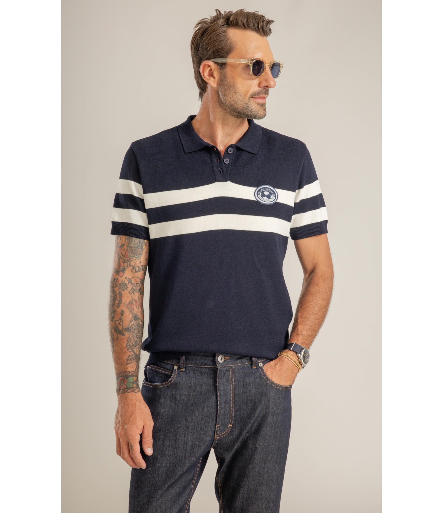 Tricot Polo Copa Modal Mc Dark Navy