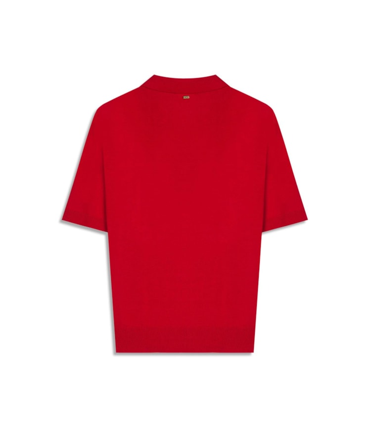 Tricot Polo Greta Modal Mc Vermelho