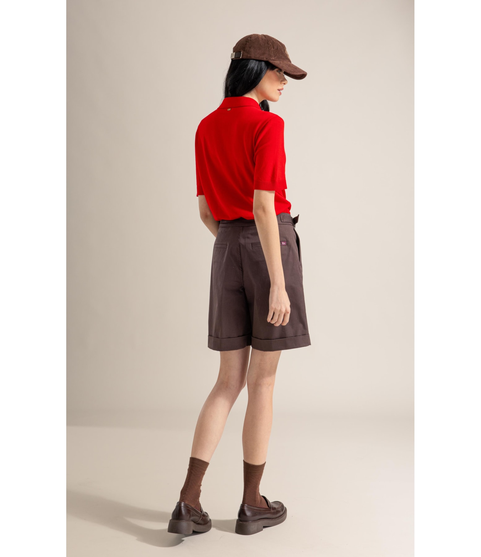 Tricot Polo Greta Modal Mc Vermelho