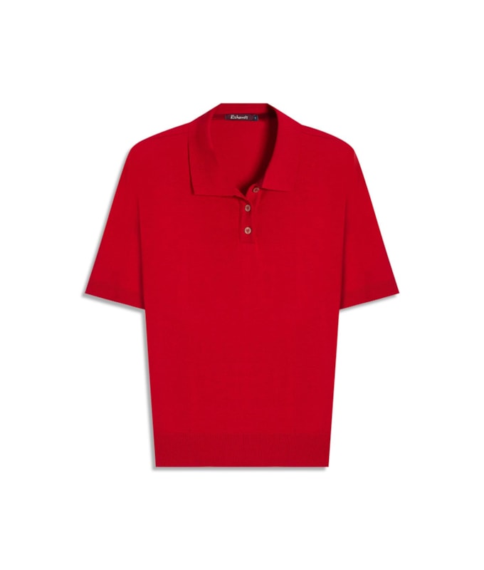 Tricot Polo Greta Modal Mc Vermelho