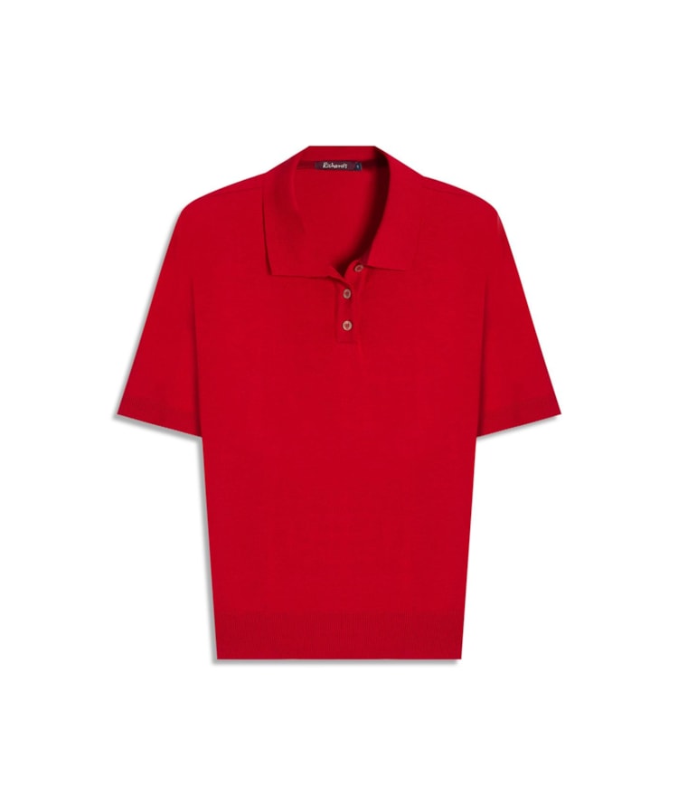 Tricot Polo Greta Modal Mc Vermelho