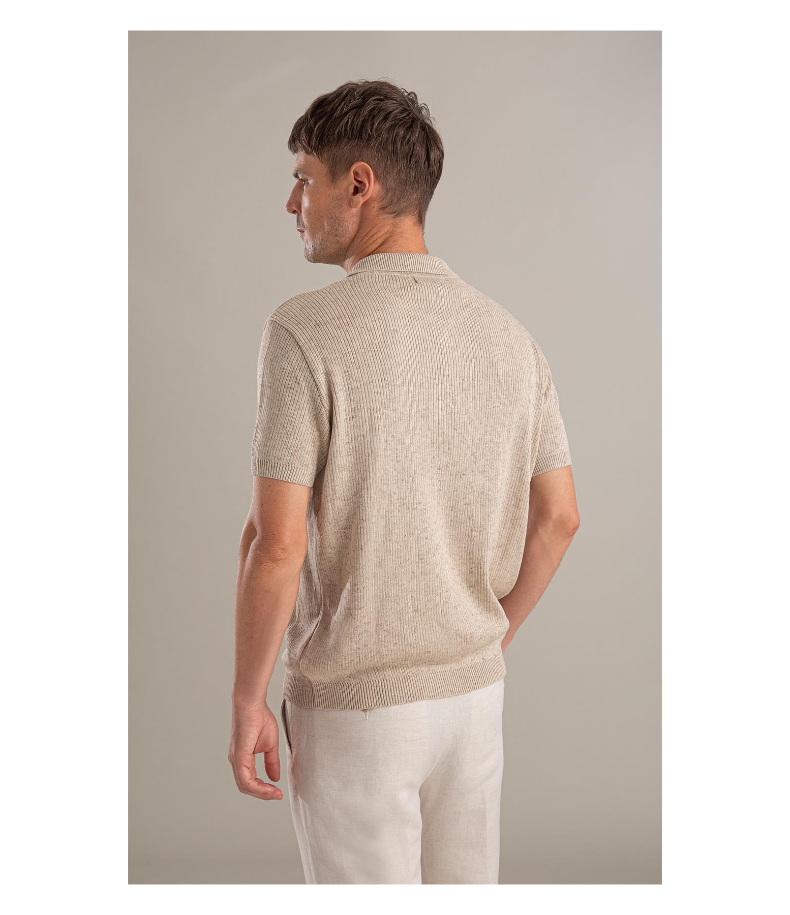 Tricot Polo Gui Mescla Mc Natural