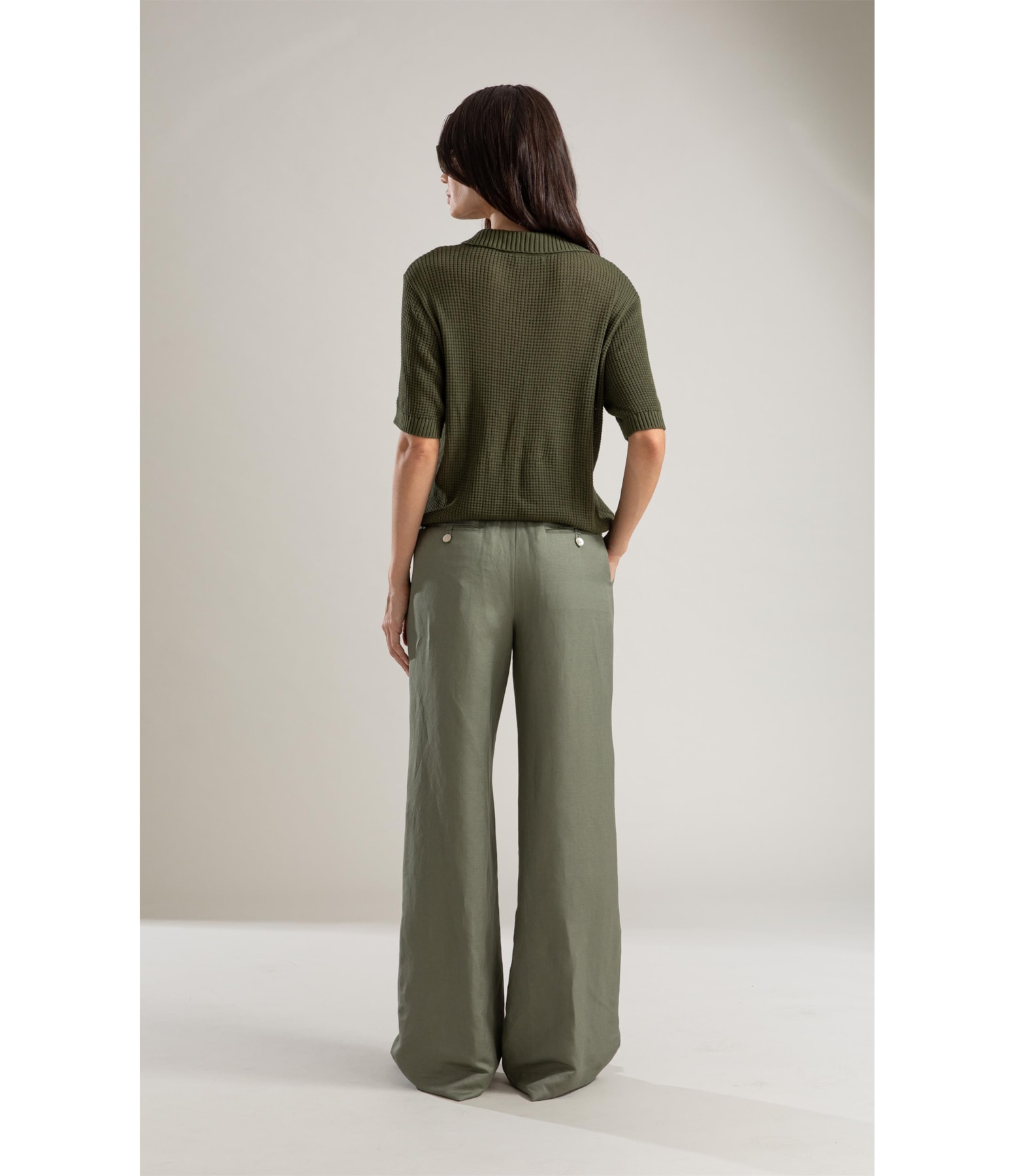 Tricot Polo Haya Techno Verde Militar
