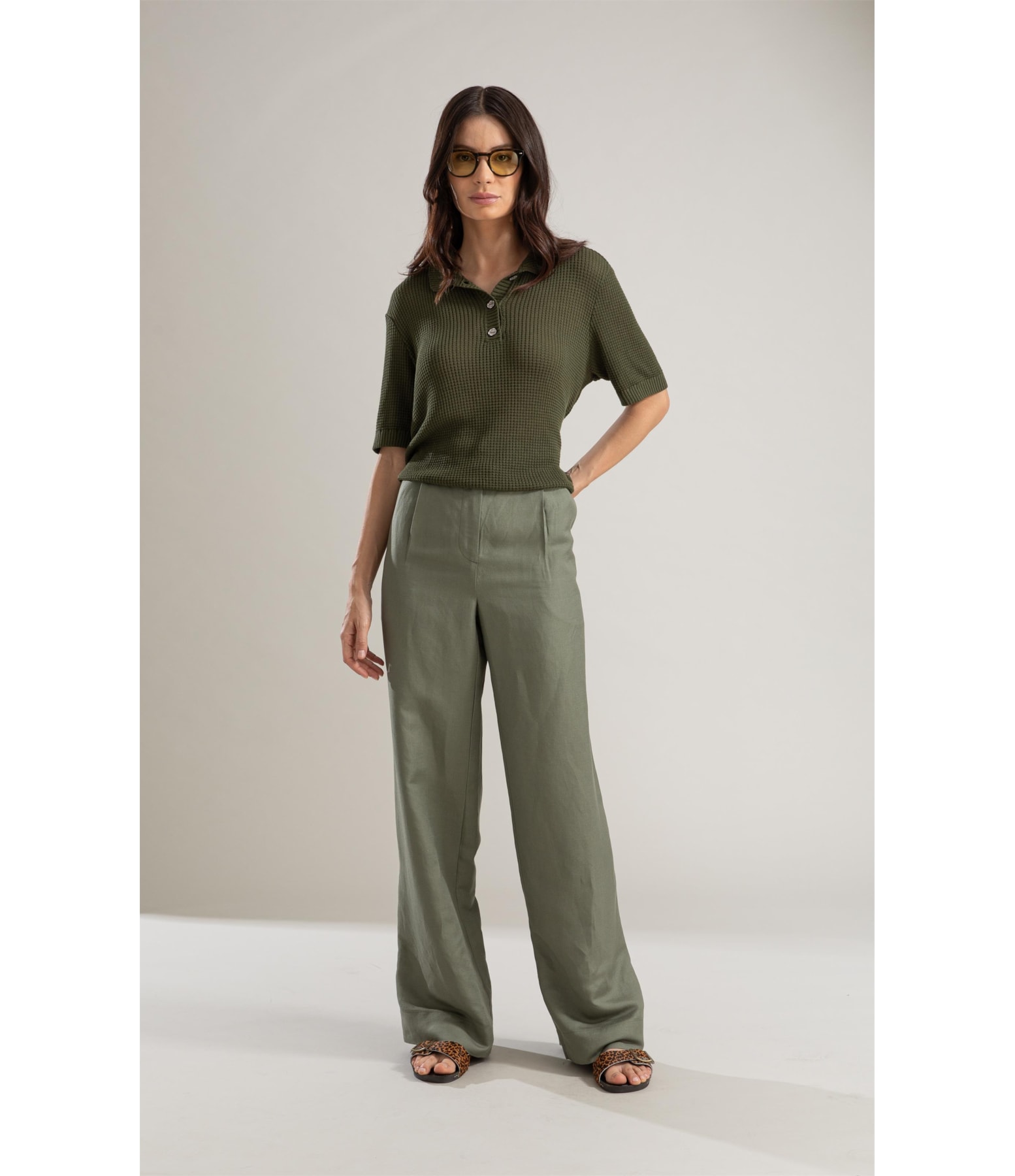 Tricot Polo Haya Techno Verde Militar