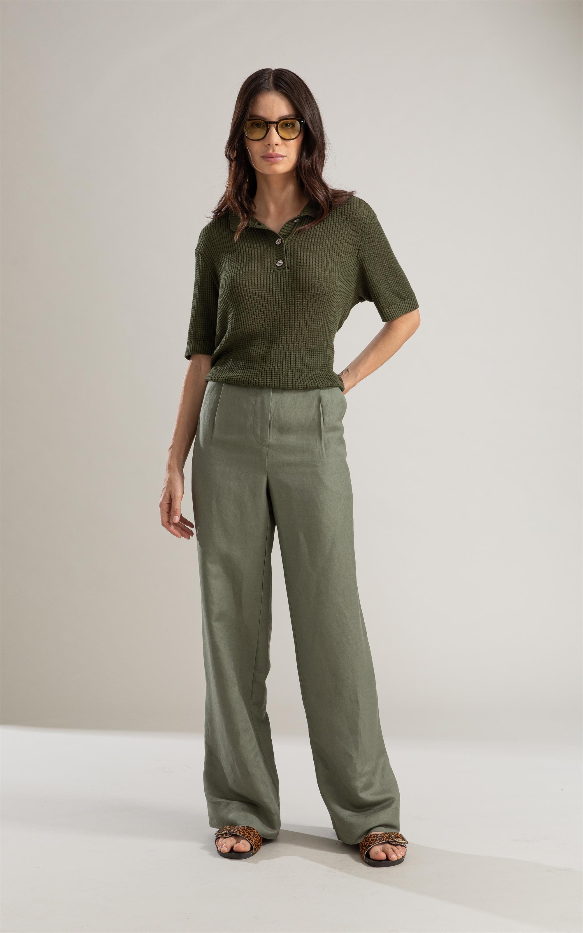 Tricot Polo Haya Techno Verde Militar