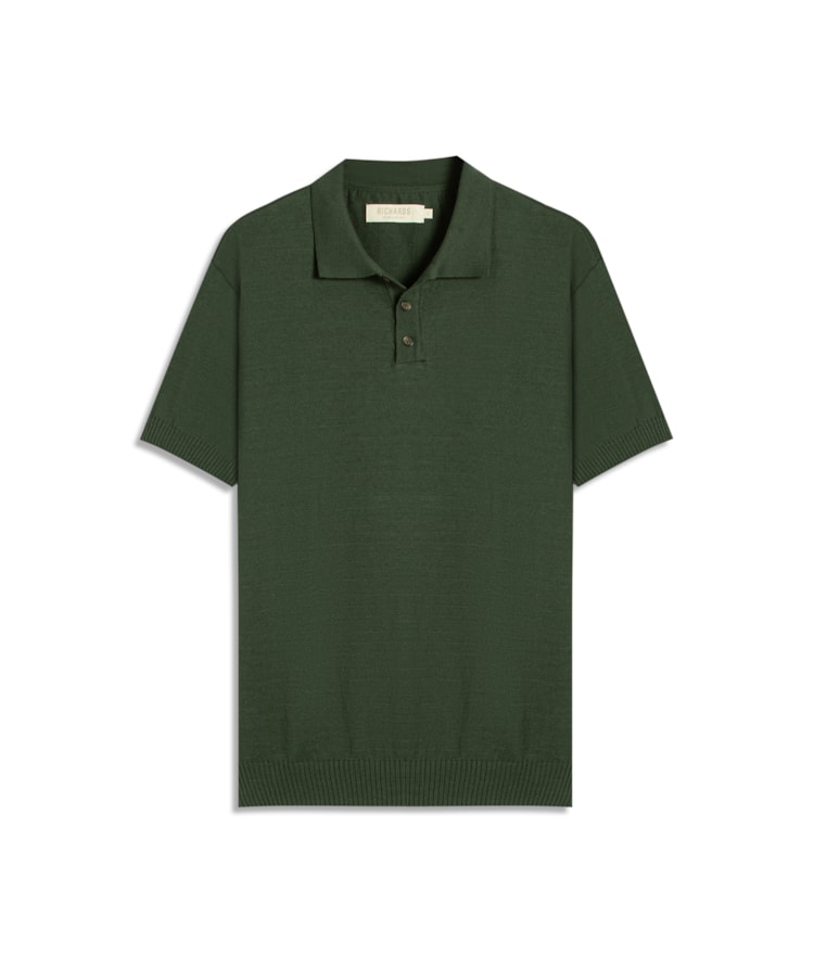 Tricot Polo Ivo Mm Algodão Mc Verde Militar
