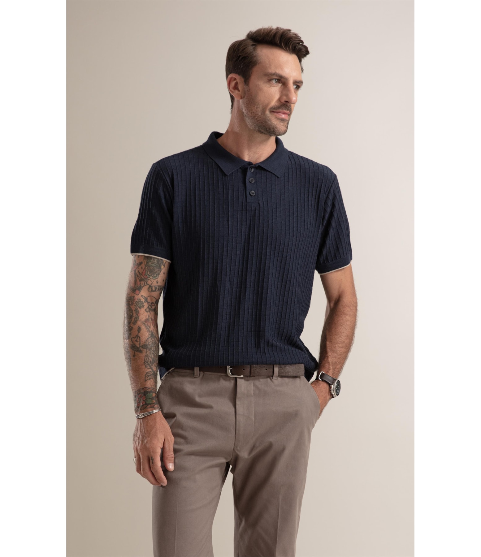 Tricot Polo Jules Mescla  Dark Navy