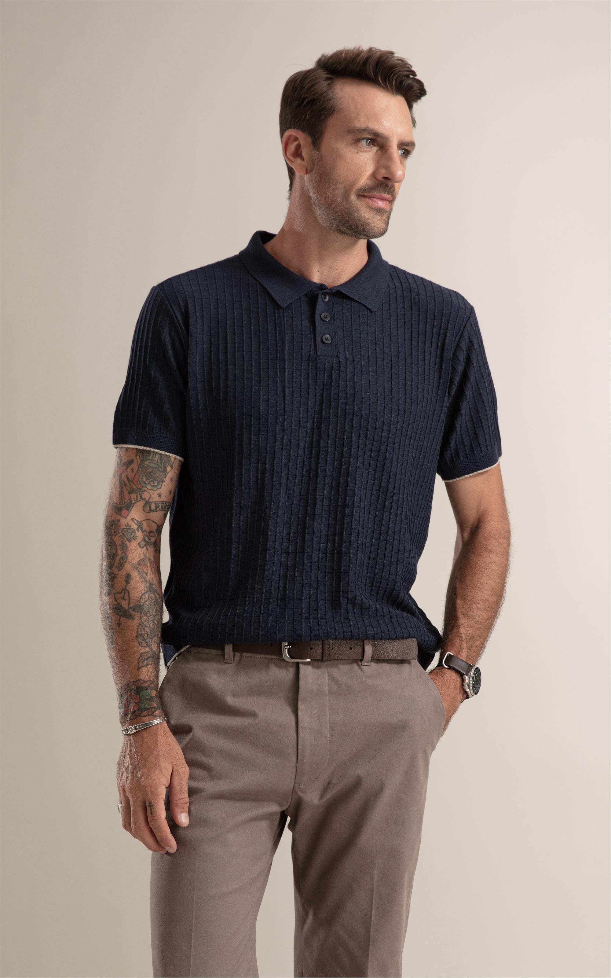 Tricot Polo Jules Mescla  Dark Navy
