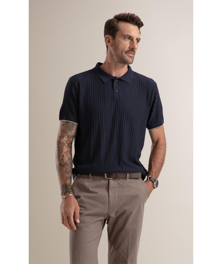 Tricot Polo Jules Mescla  Dark Navy