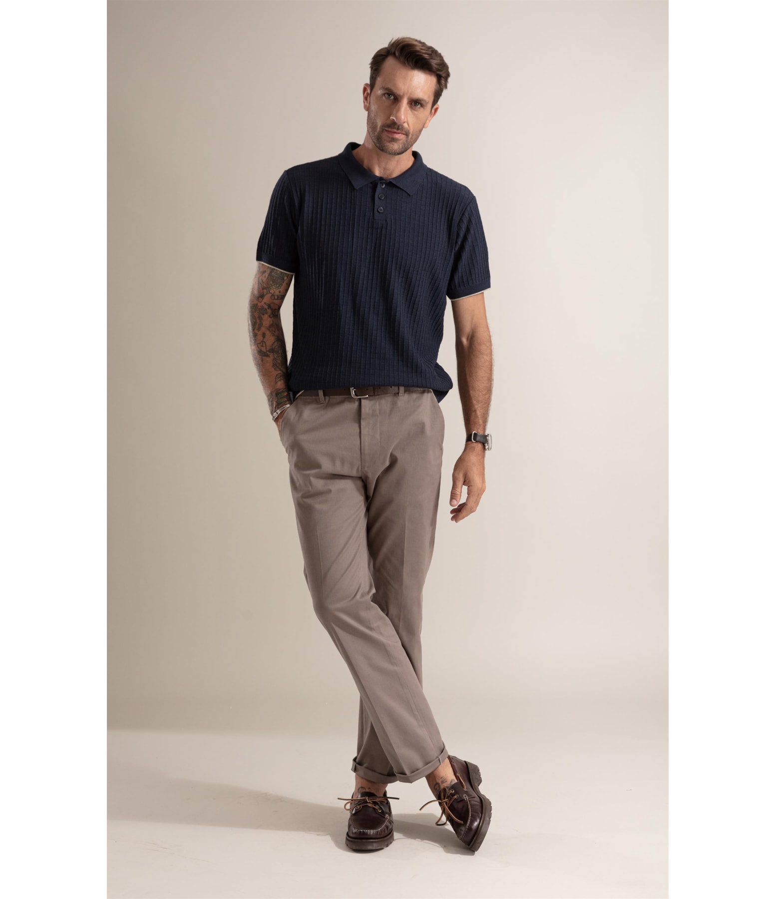 Tricot Polo Jules Mescla  Dark Navy