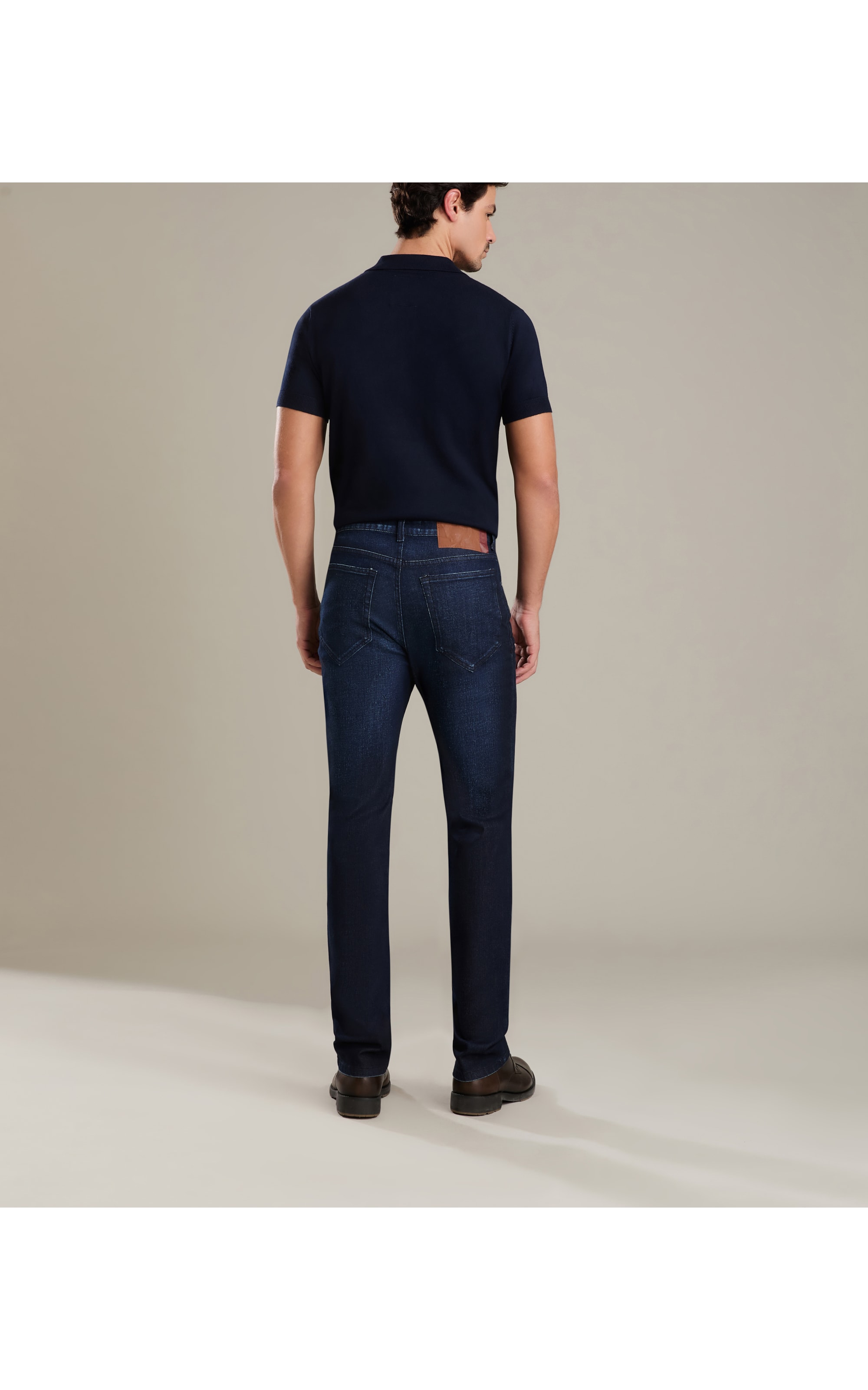 Tricot Polo Manga Curta Dark Navy