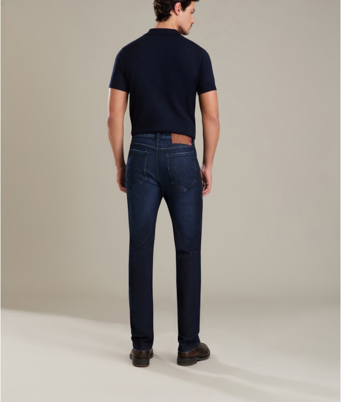 Tricot Polo Manga Curta Dark Navy