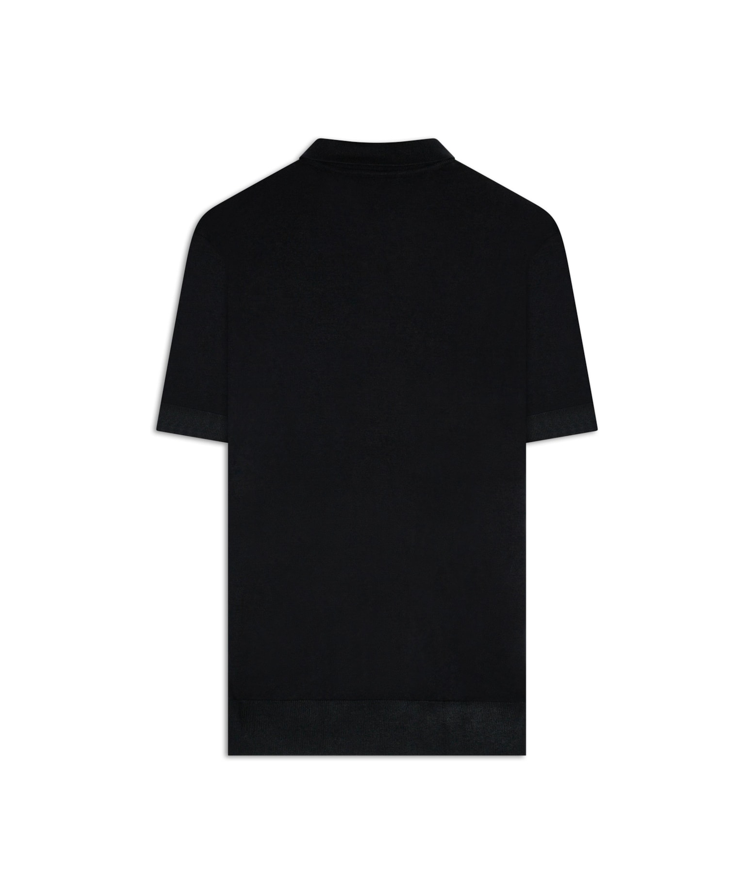 Tricot Polo Manga Curta Preto