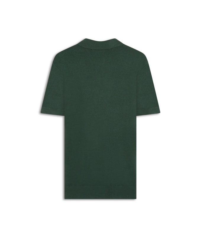 Tricot Polo Manga Curta Verde Escuro