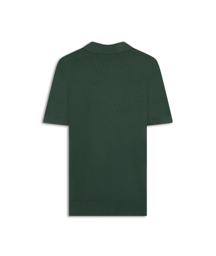 Tricot Polo Manga Curta Verde Escuro
