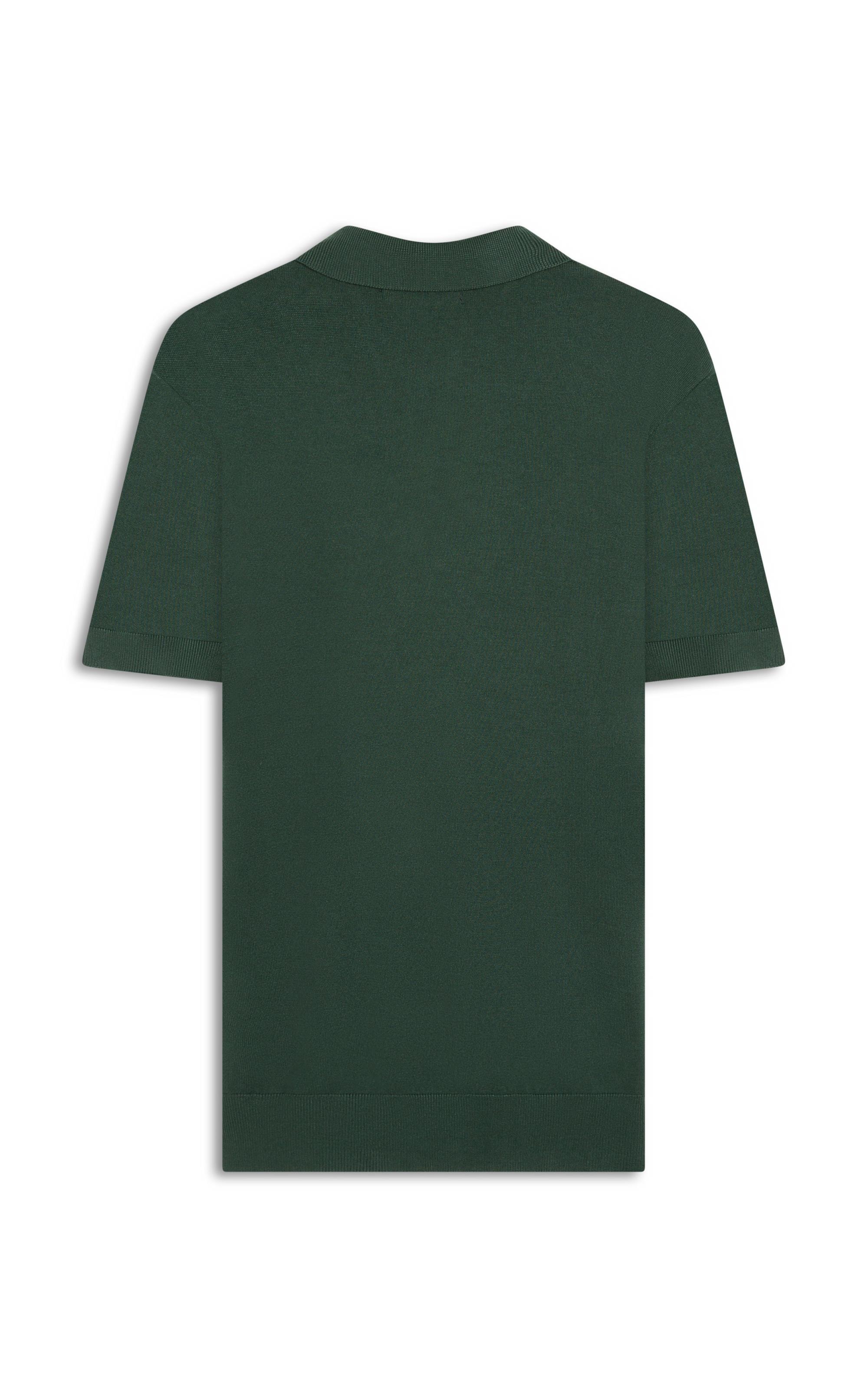 Tricot Polo Manga Curta Verde Escuro