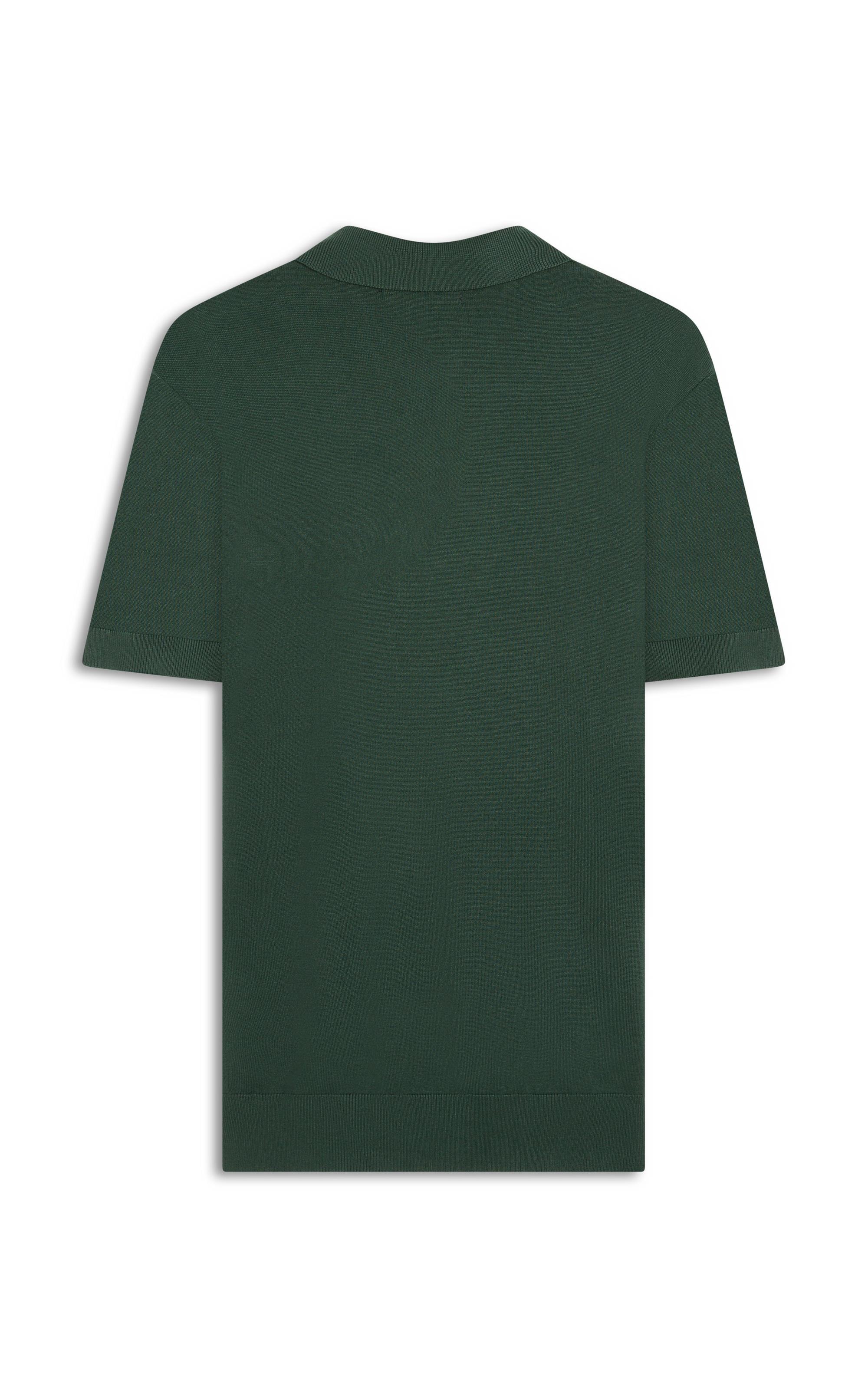Tricot Polo Manga Curta Verde Escuro