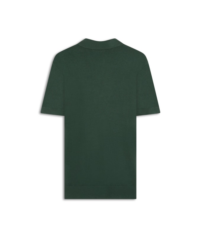 Tricot Polo Manga Curta Verde Escuro