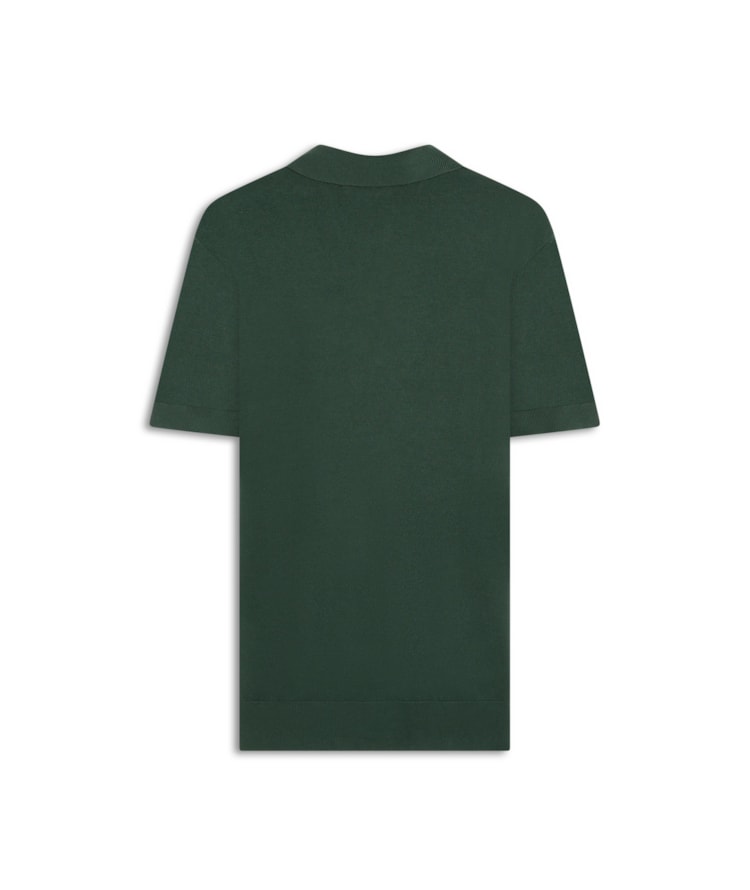 Tricot Polo Manga Curta Verde Escuro