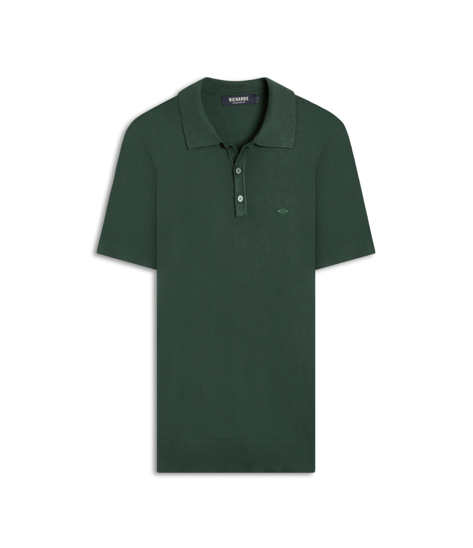 Tricot Polo Manga Curta Verde Escuro
