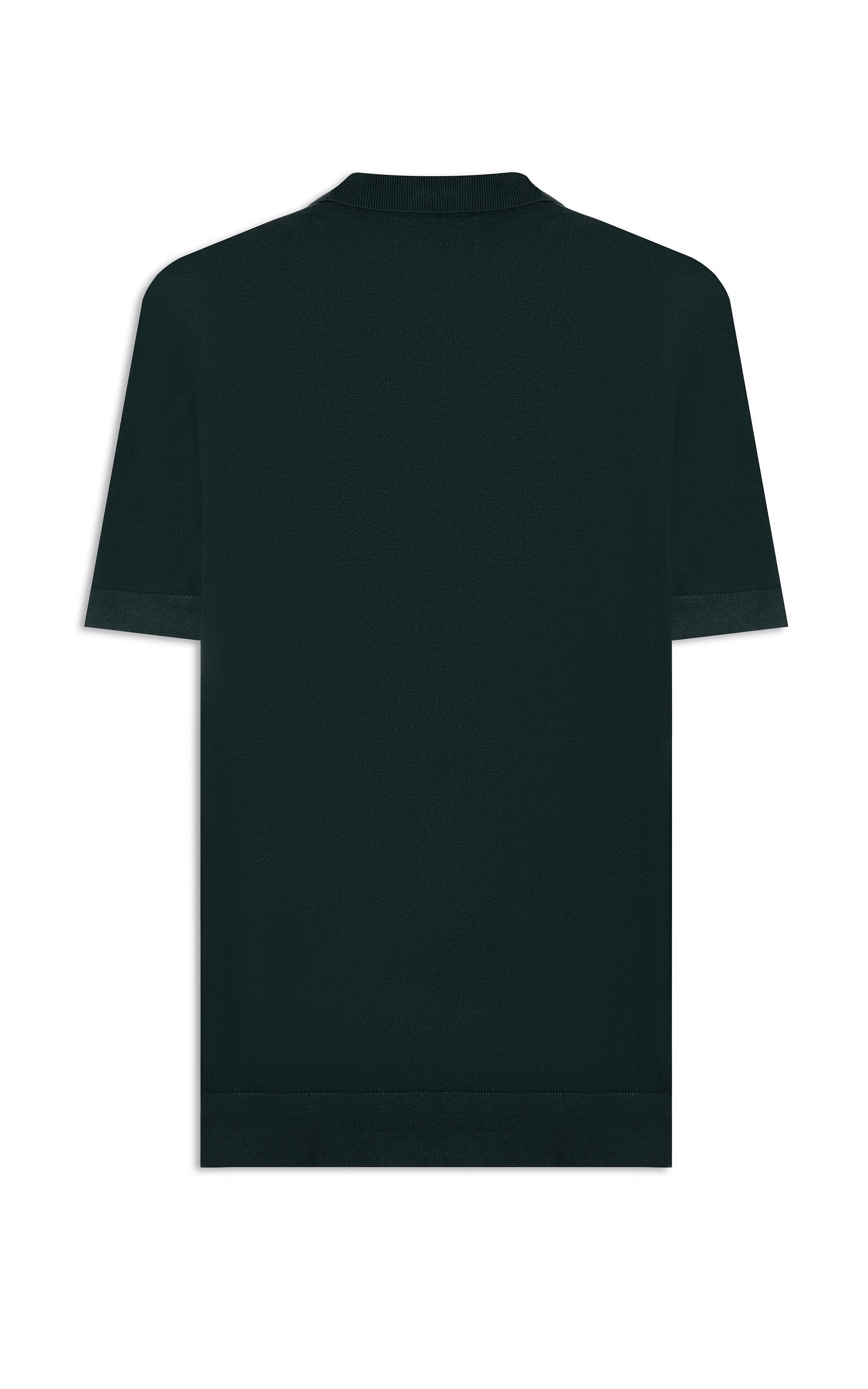 Tricot Polo Manga Curta Verde Escuro