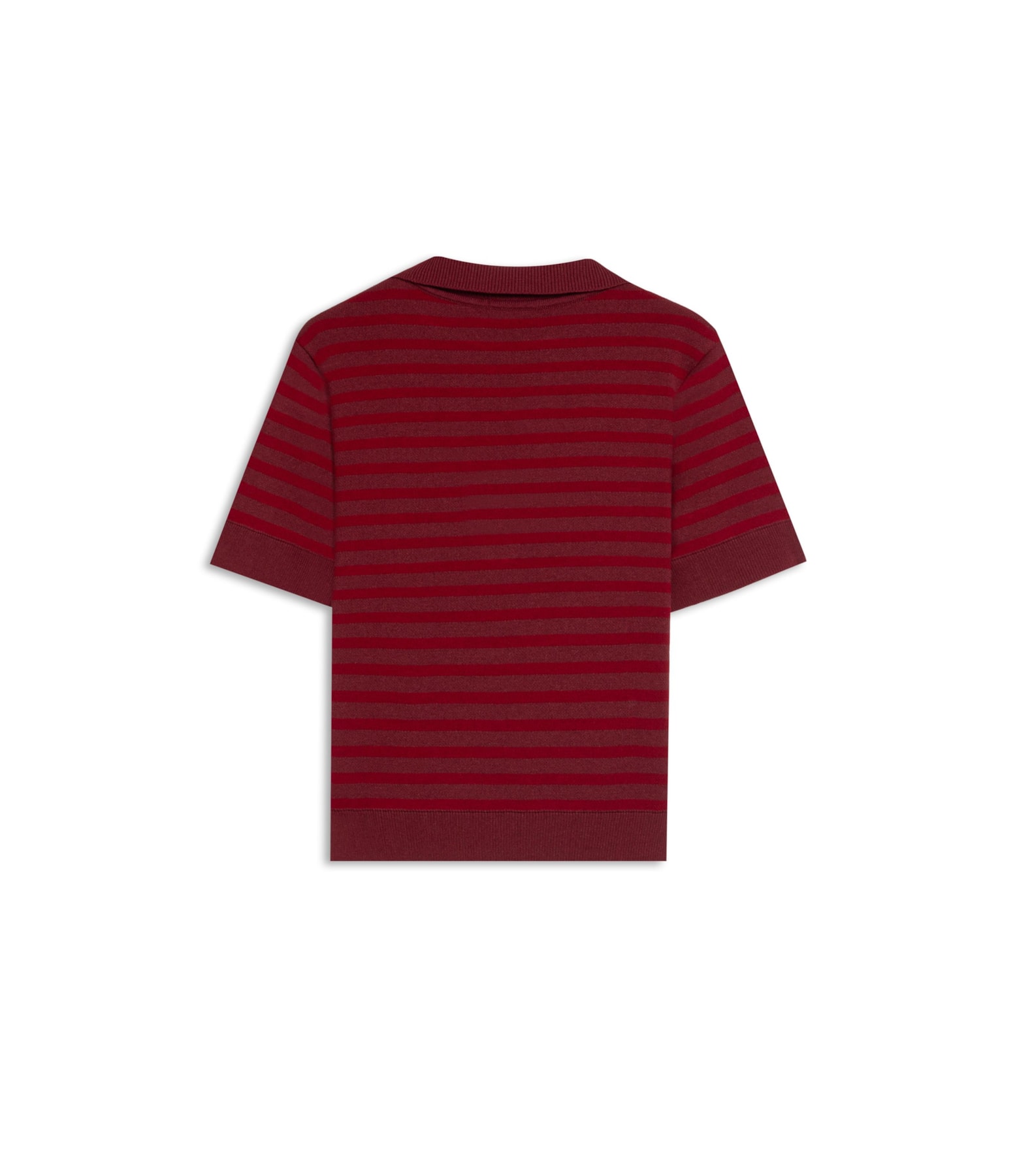 Tricot Polo Margot Listrado Modal Vinho