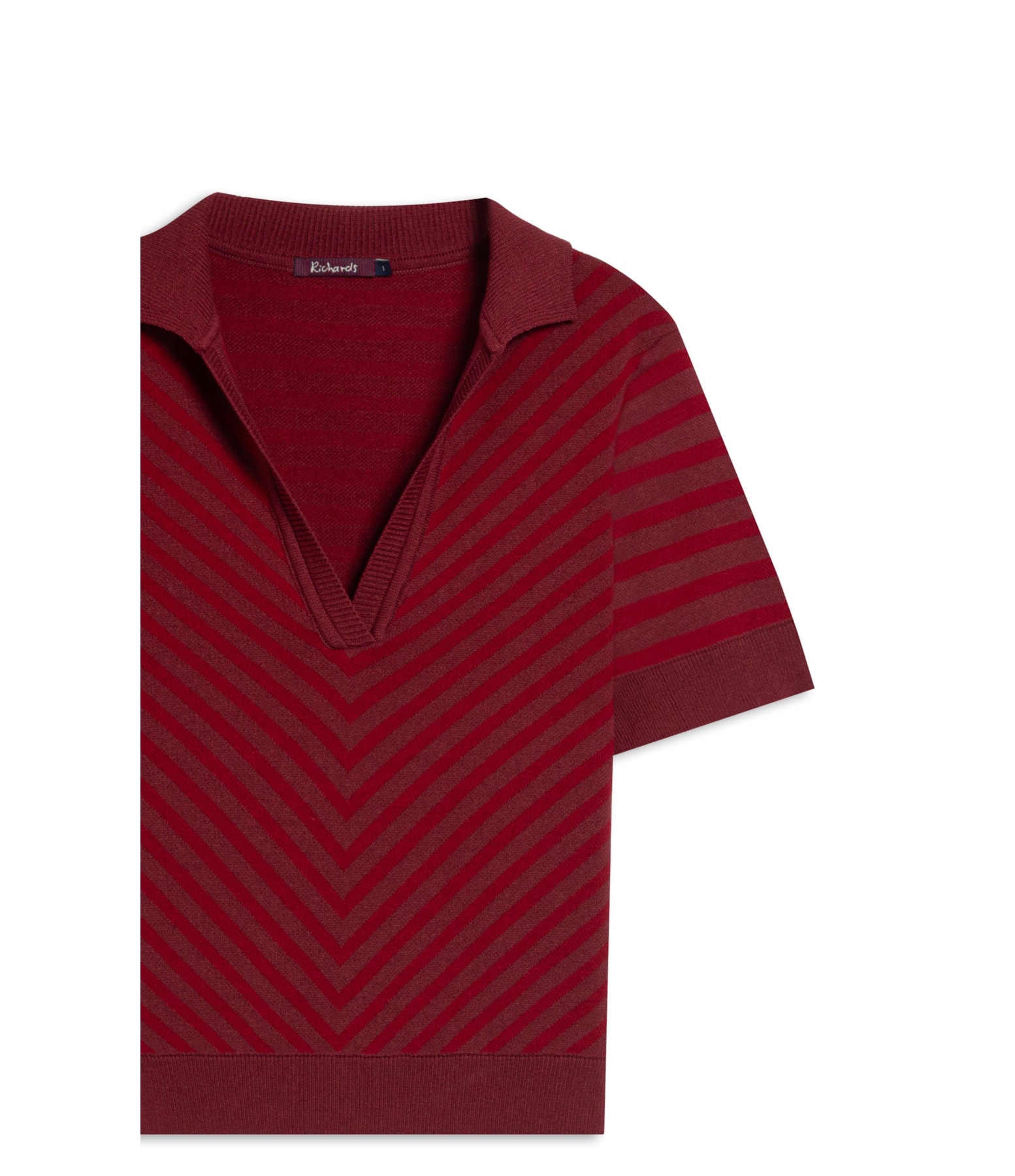 Tricot Polo Margot Listrado Modal Vinho