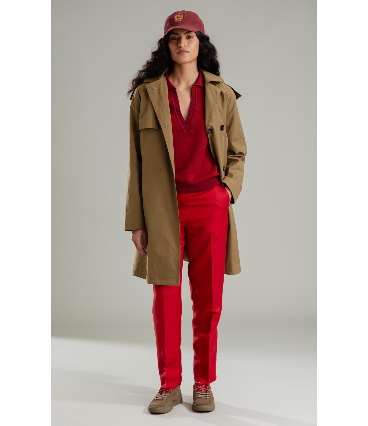 Tricot Polo Margot Listrado Modal Vinho