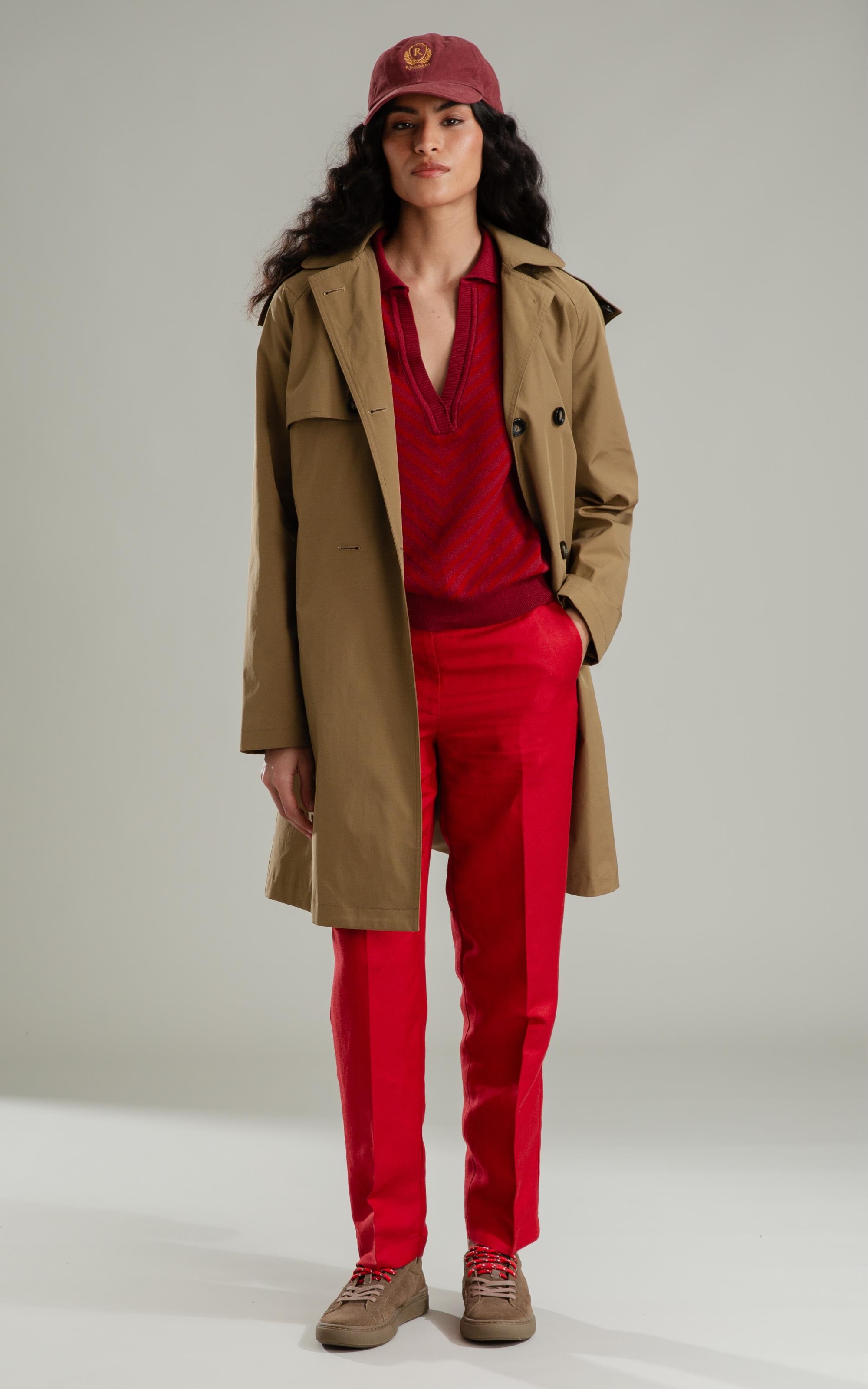 Tricot Polo Margot Listrado Modal Vinho
