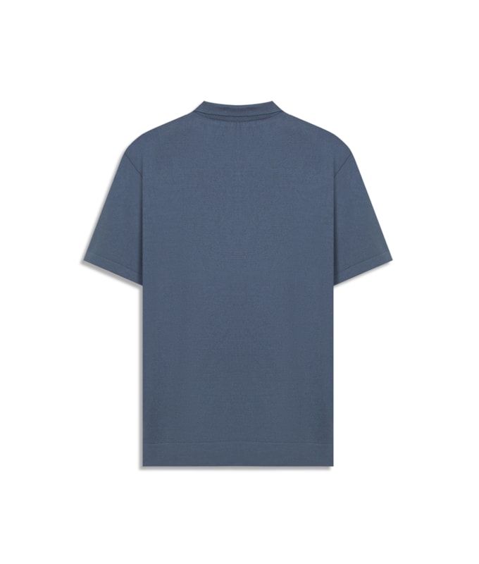 Tricot Polo Matteo Ziper Serido Mc Azul Jeans