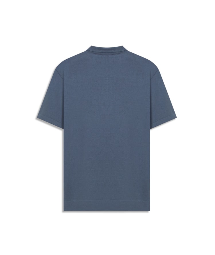 Tricot Polo Matteo Ziper Serido Mc Azul Jeans