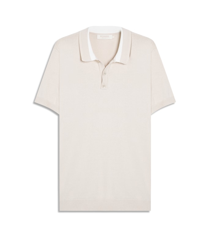 Tricot Polo Milo Bicolor Modal Areia