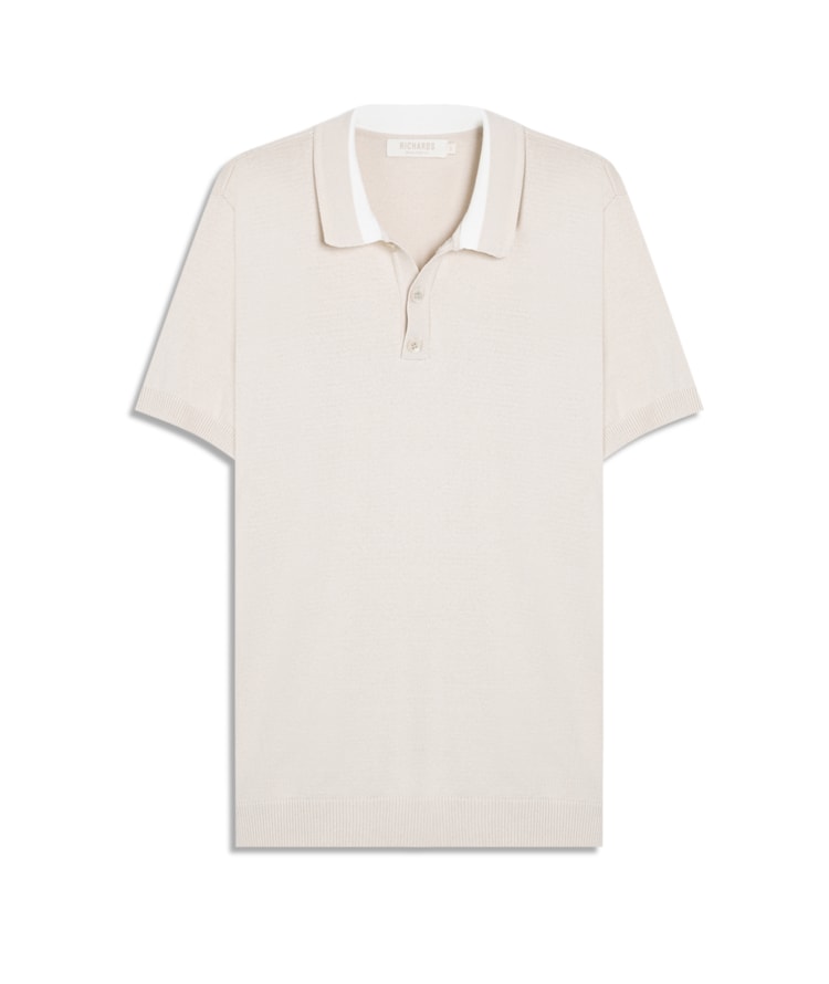 Tricot Polo Milo Bicolor Modal Areia