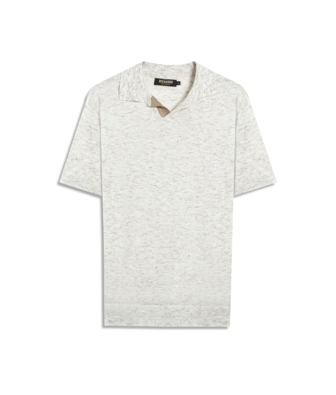 Tricot Polo Mm Mescla Bicolor Natural