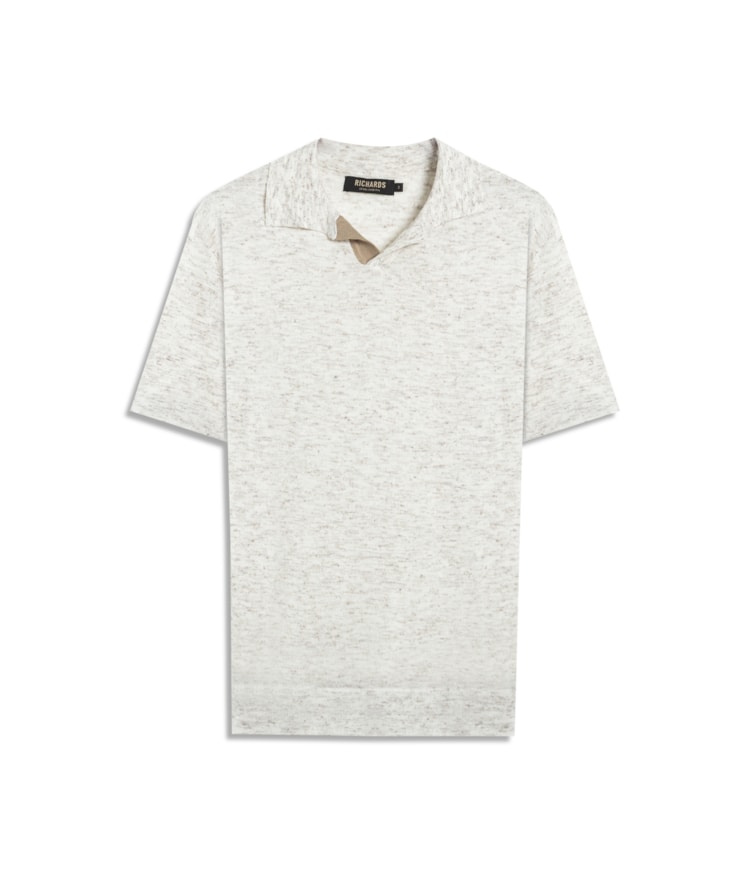 Tricot Polo Mm Mescla Bicolor Natural