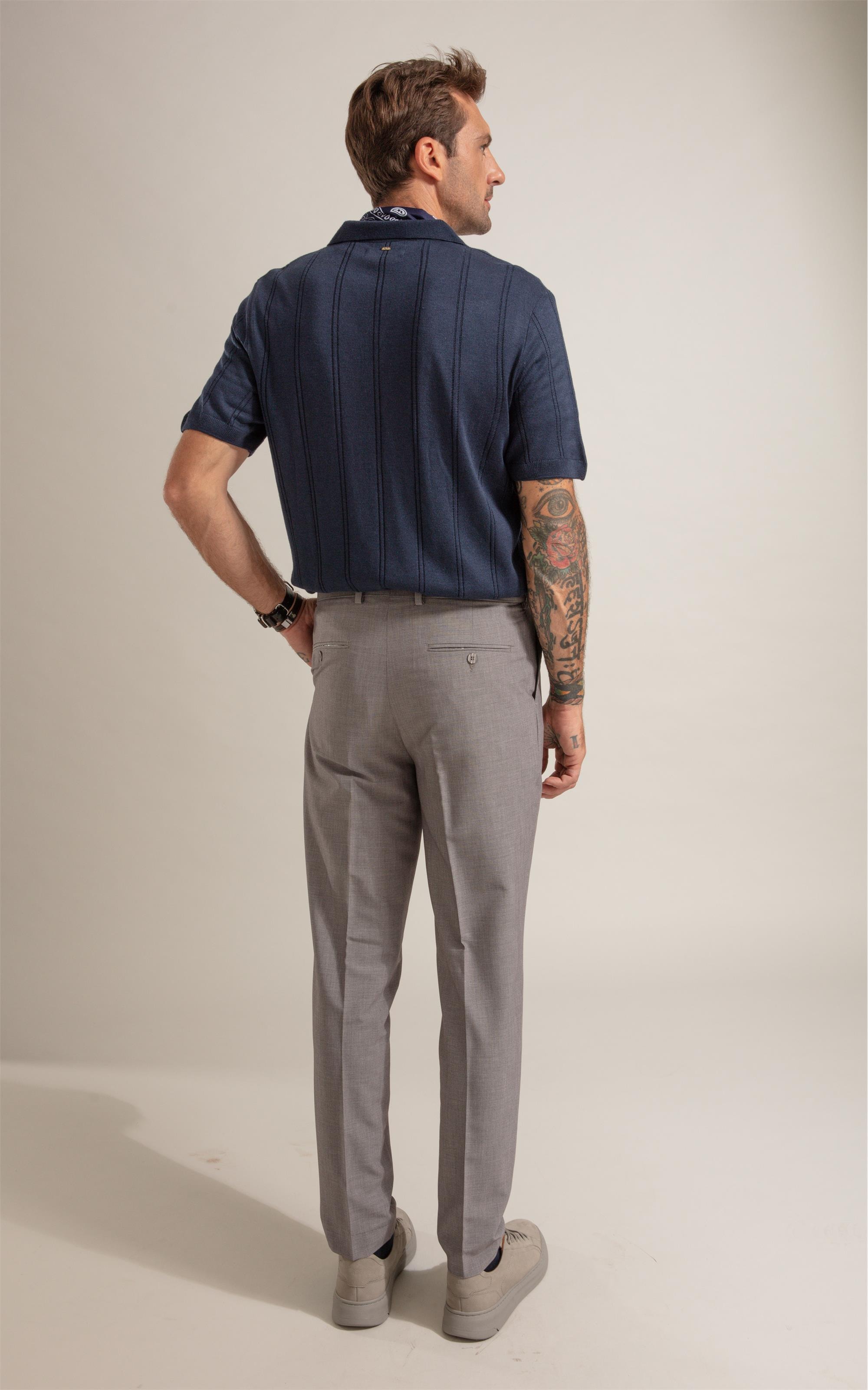 Tricot Polo Monza Mescla Marinho Mescla
